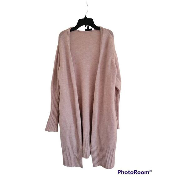 Topshop Sweaters - Topshop Pink Longline puff Sleeve  Cardigan Sz 4
